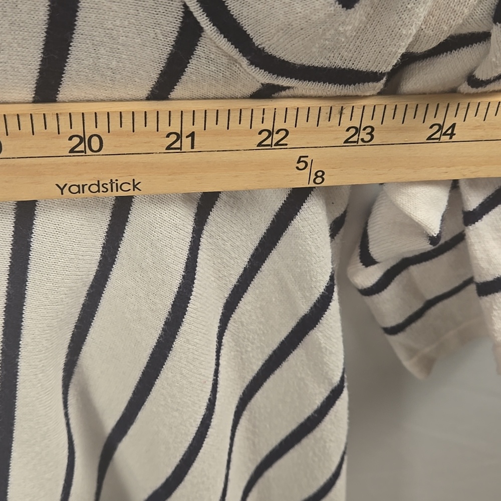 Ralph Lauren Striped Black and White Open Face Cardigan One Size Cotton Preppy - Picture 8 of 9